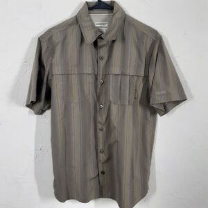 Merrell Adult Mens S Optiwick UPF 50+ Green Vented Fishing Shirt Short Sleeve